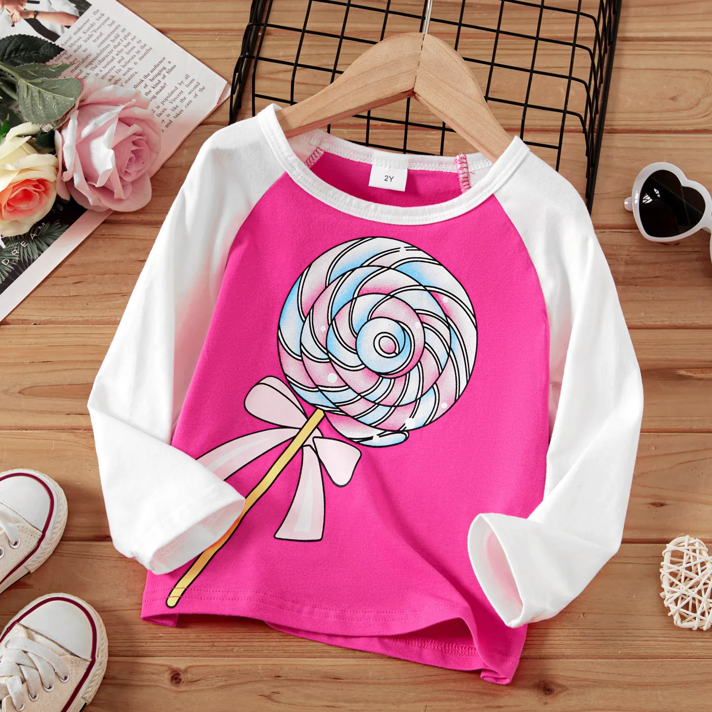 Toddler Girl Food-themed Long Sleeve Tee