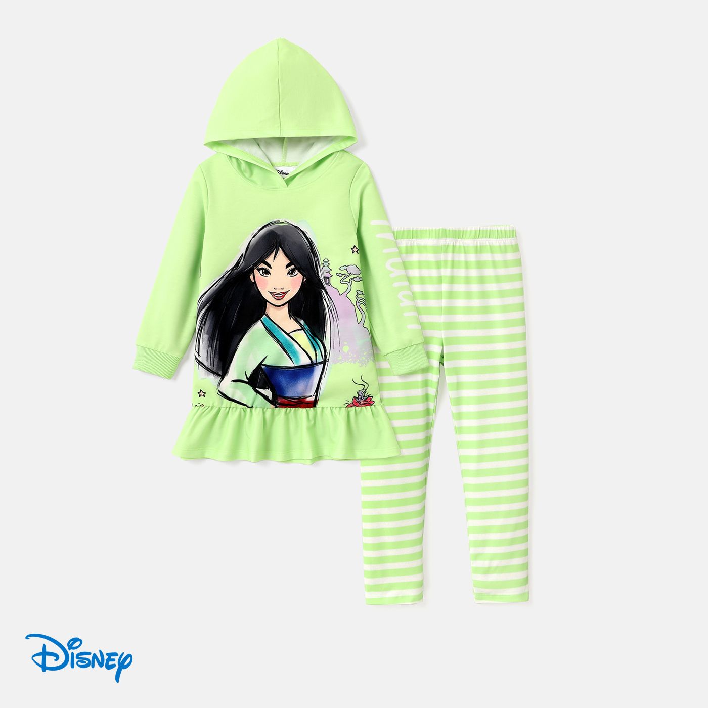 Disney Princess Baby Girl 2pcs Character Print Long-sleeve Top and Leggings  Set