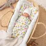 100% Cotton Floral Print Zip Up Sleeveless Baby Sleeping Bags / Pillow / Swaddling Blanket  image 2