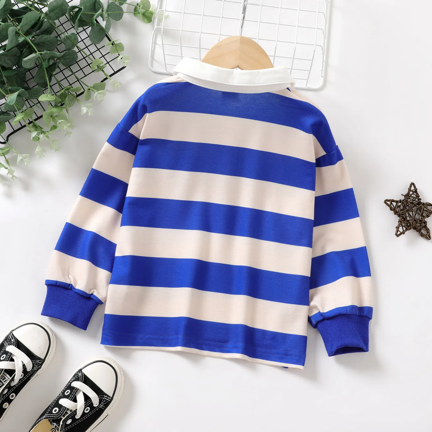 Toddler Boy Stripe Long-sleeve Polo Neck Tee   image 3