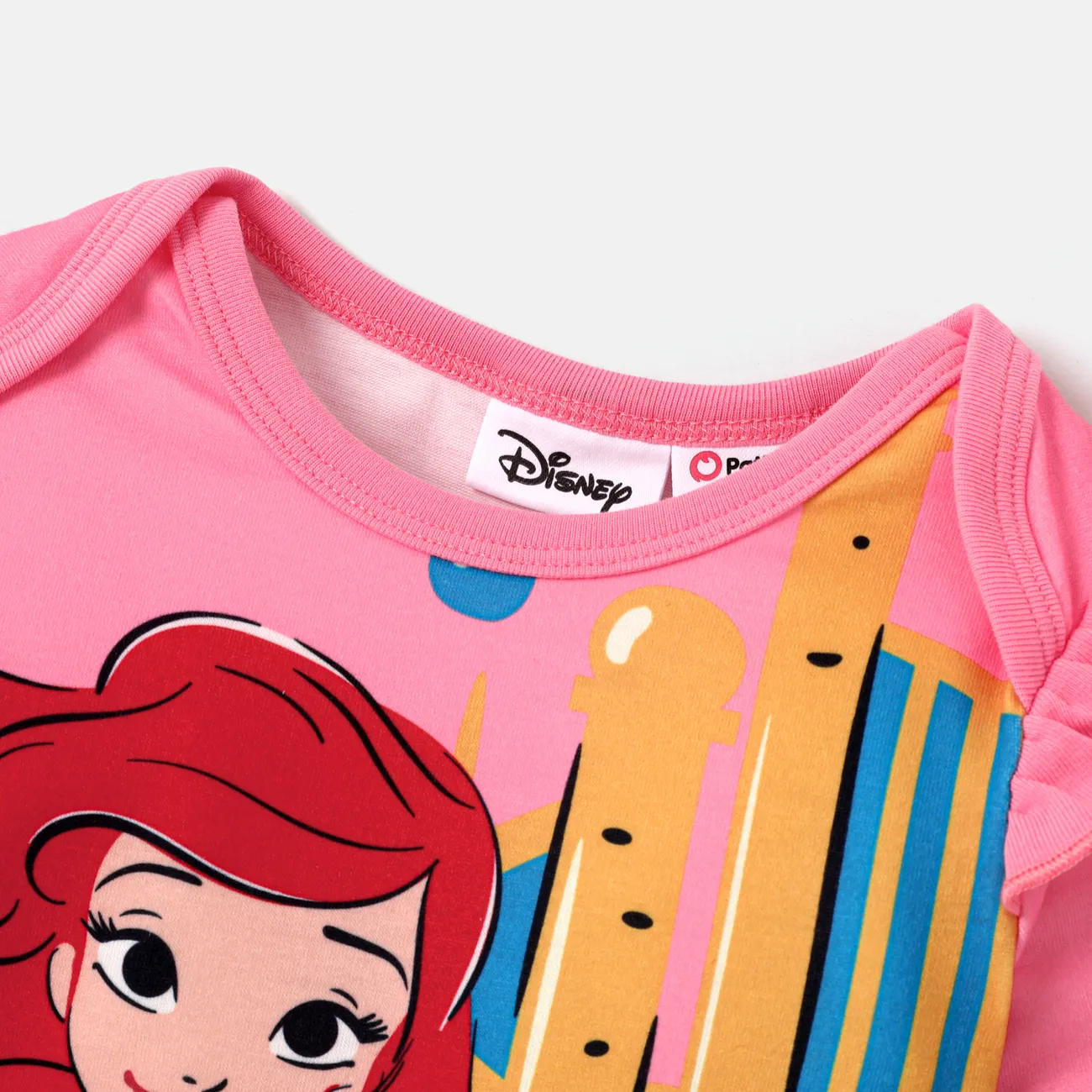 Disney Princess 嬰兒 女 甜美 長袖 連身衣 暗粉色 big image 1