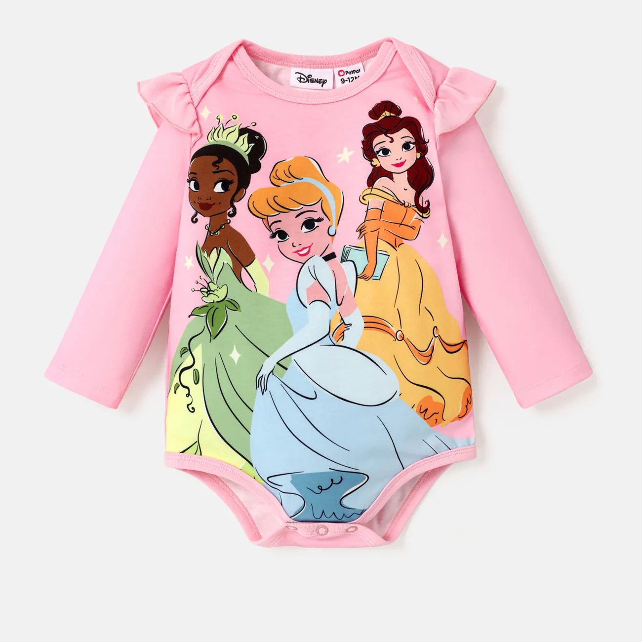 Disney Princess 嬰兒 女 甜美 長袖 連身衣 粉色 big image 1