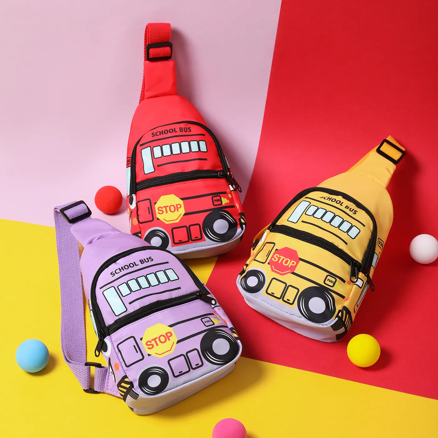 Toddler/Kid Little Bus Print Chest Bag  image 5