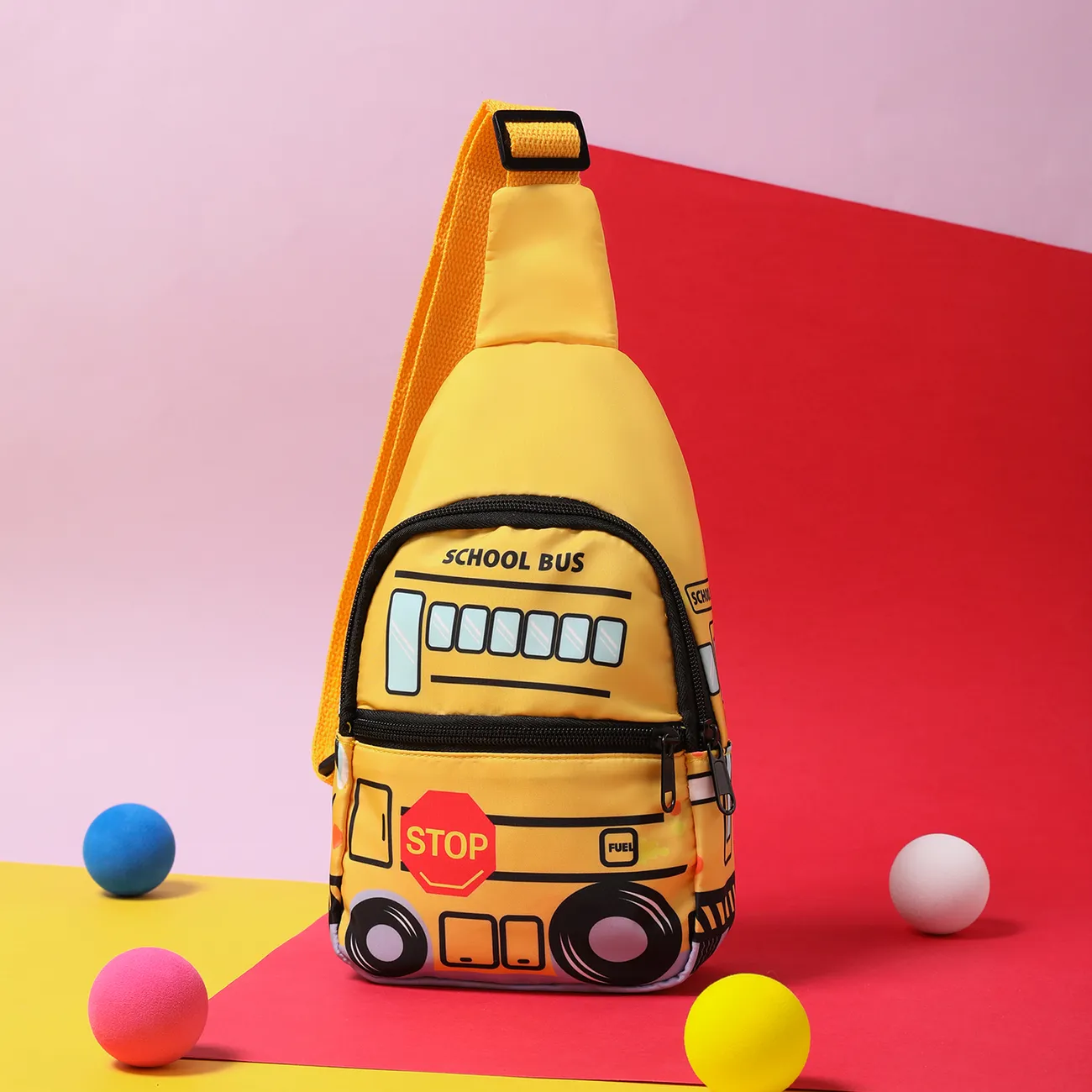 Toddler/Kid Little Bus Print Chest Bag  big image 1