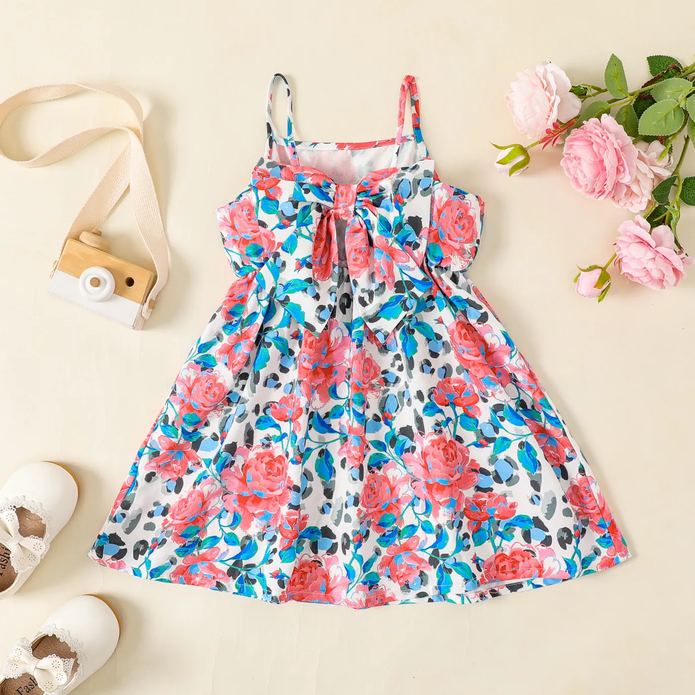 Toddler Girl Allover Floral Print Slip Dress PinkyWhite image 2
