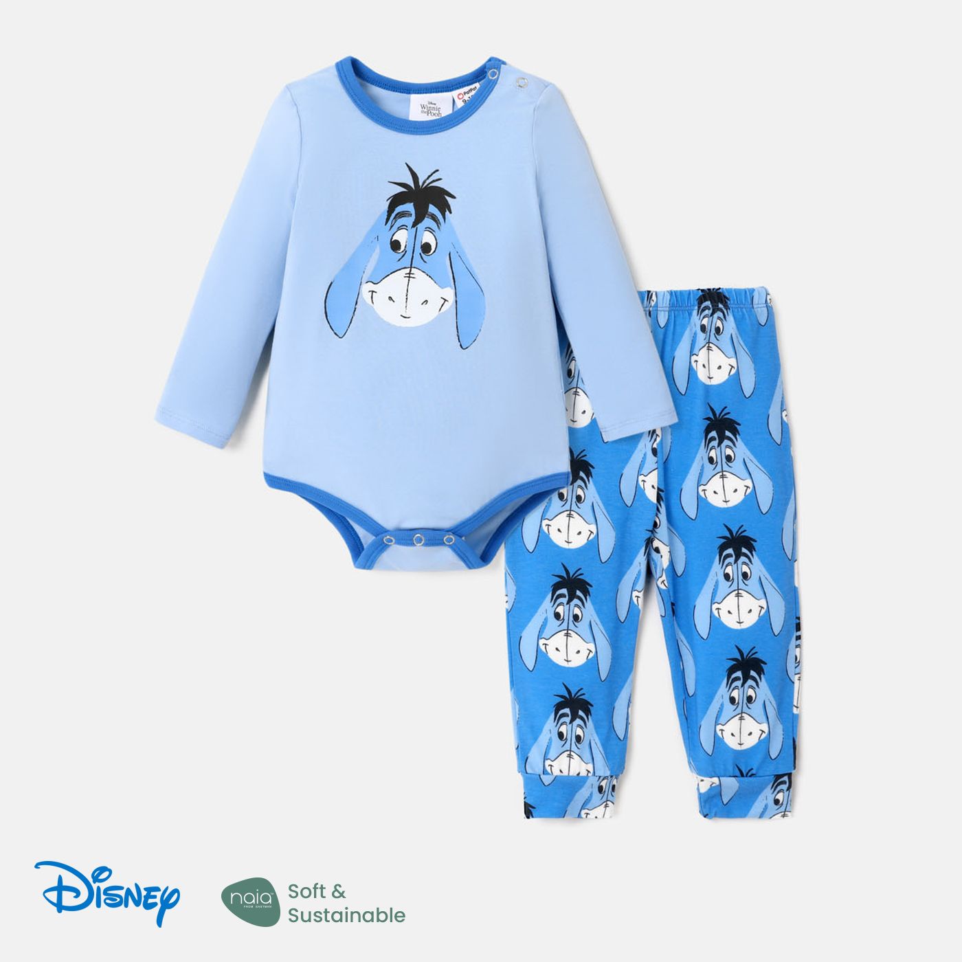 

Disney Winnie the Pooh Baby Girl/Boy 2pcs Character Print Long-sleeve Bodysuit and Naia™ Pants Set