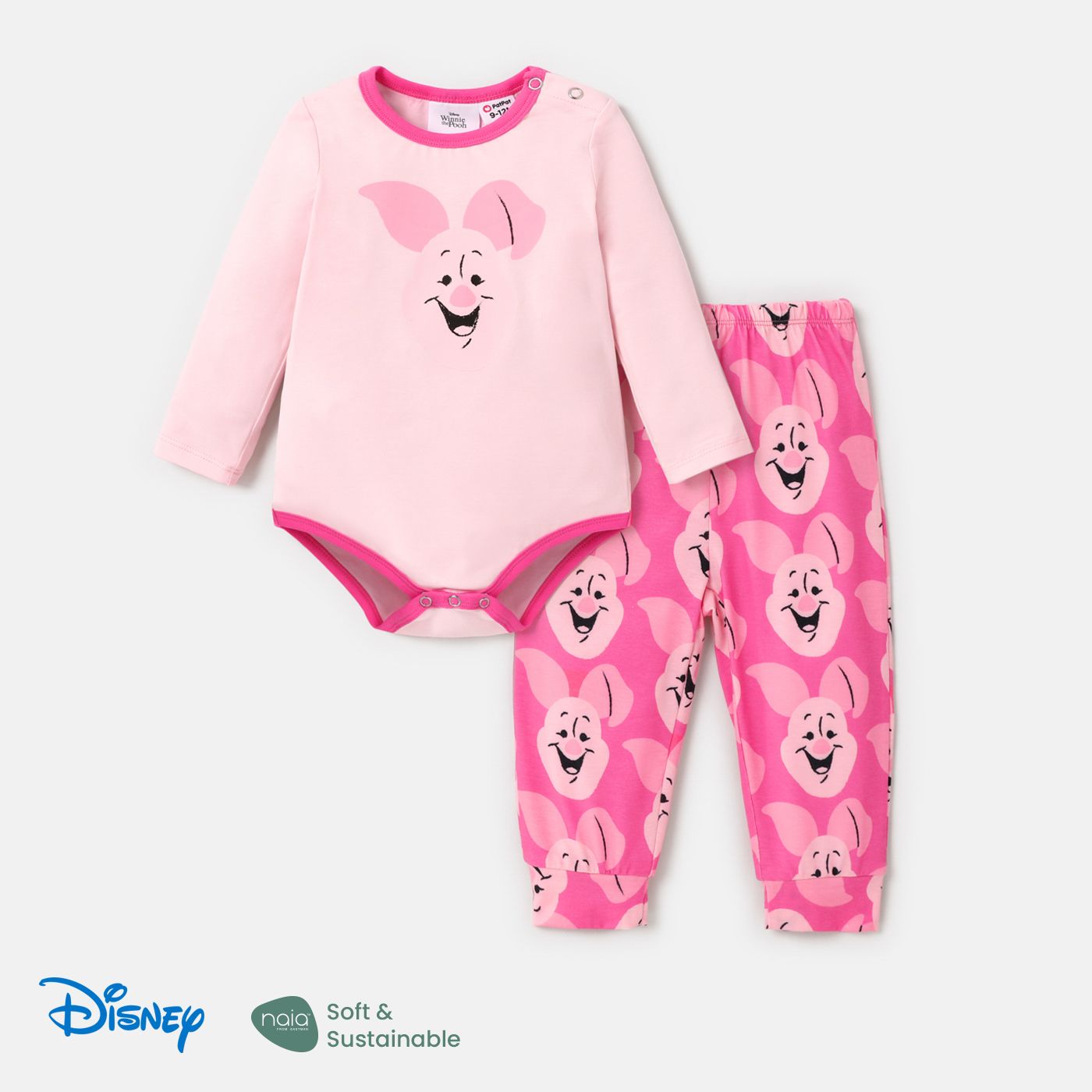 

Disney Winnie the Pooh Baby Girl/Boy 2pcs Character Print Long-sleeve Bodysuit and Naia™ Pants Set