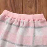 2pcs Baby Girl Plaid Bow Tie Lapel Collar Long-sleeve Top and Skirt Set  image 5