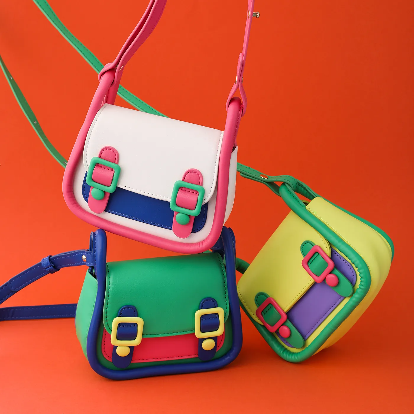 Toddler/Kid Colorblock Flip Shoulder Bag Crossbody Bag