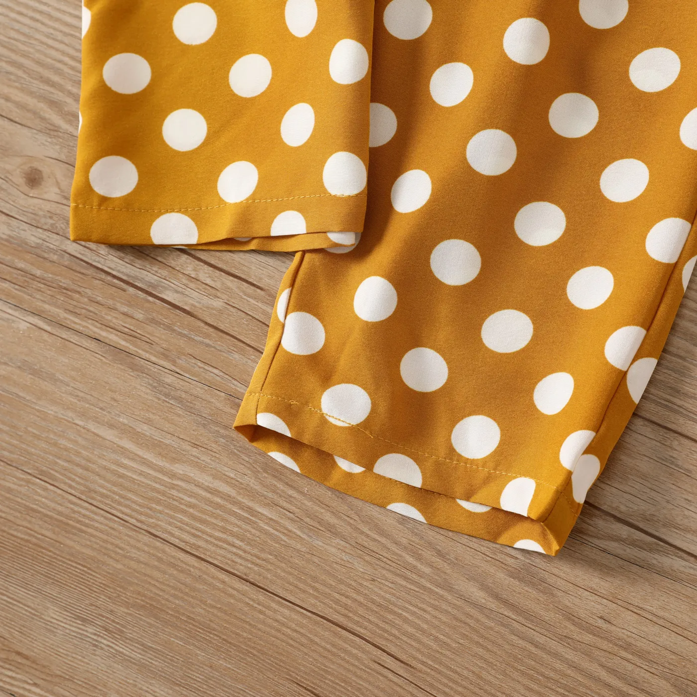 Toddler Girl Polka Dots Smocked Jumpsuit  Ginger image 6