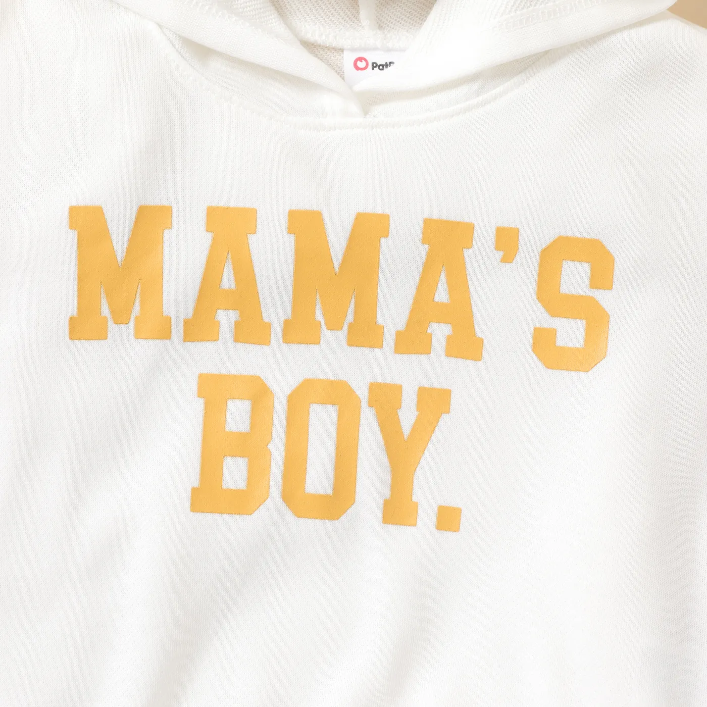 2pcs Toddler Boy Avant-garde Letter Hooded Set White image 5