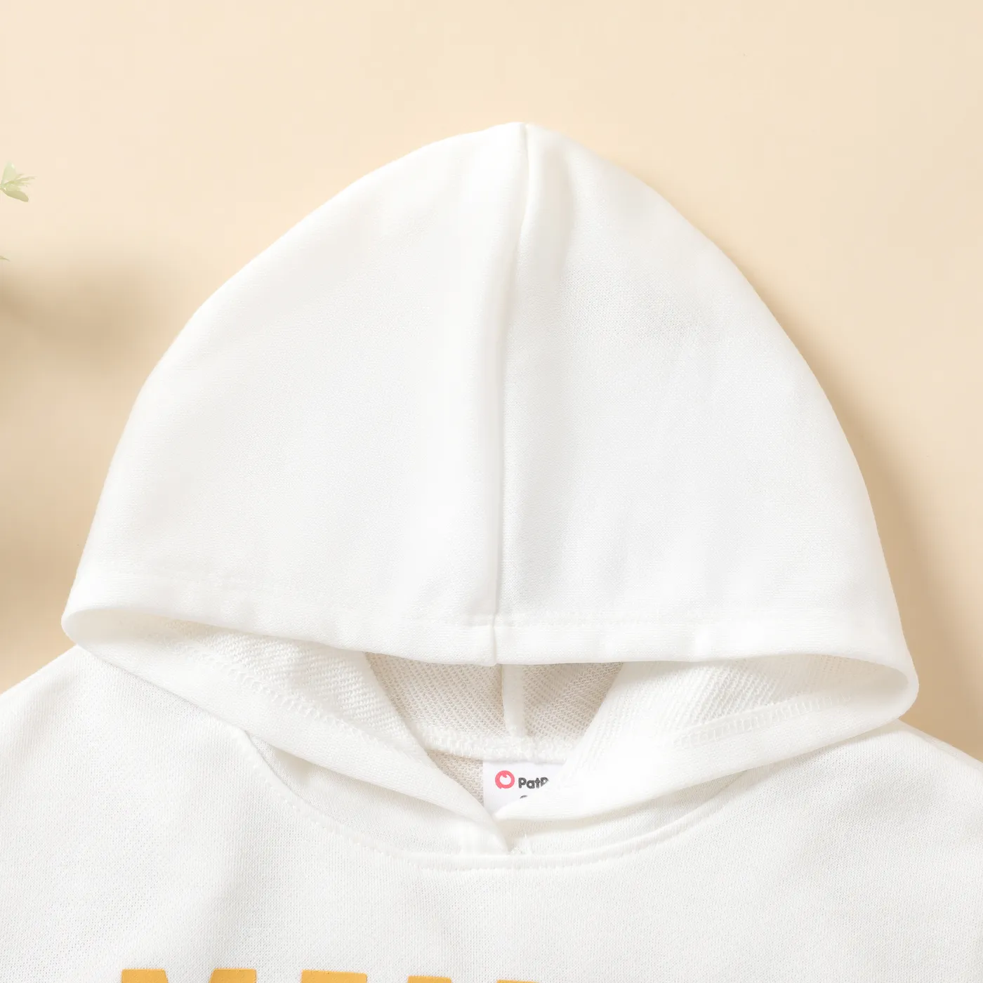 2pcs Toddler Boy Avant-garde Letter Hooded Set White image 4