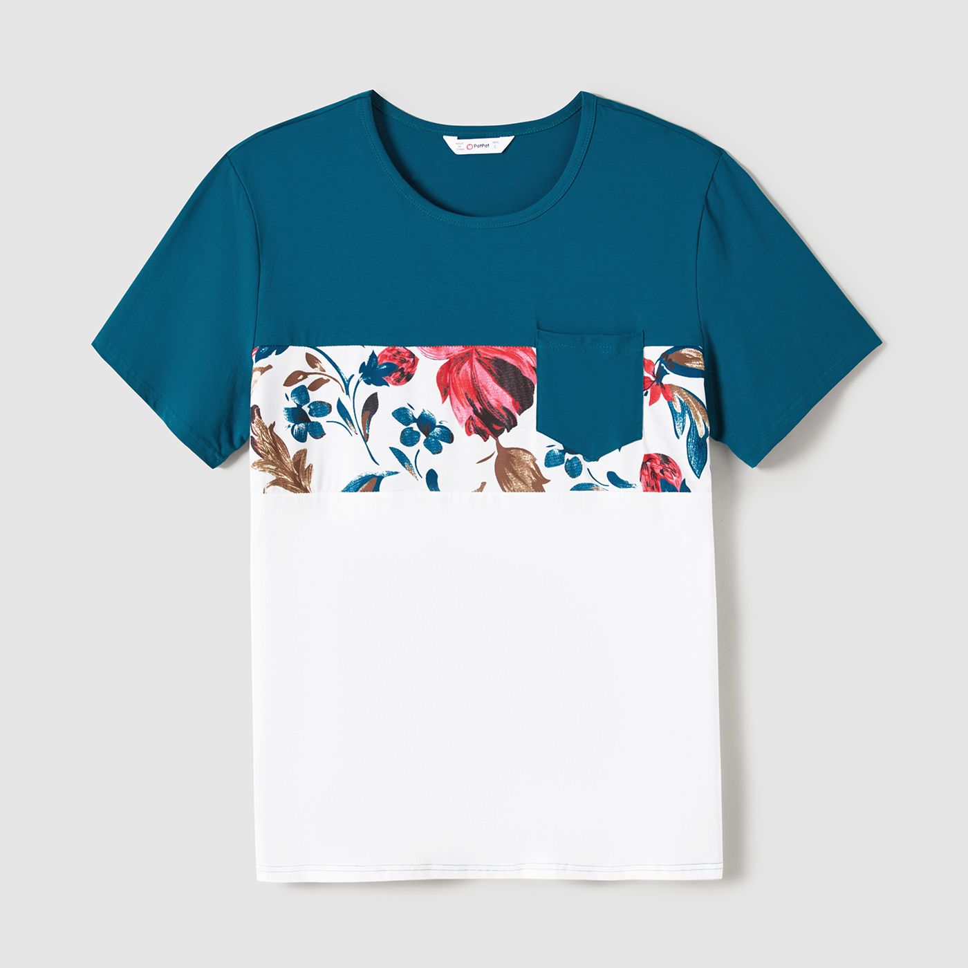 

Family Matching Floral Panel Flutter-sleeve Belted Dresses and T-shirts Sets