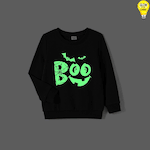 Halloween Glow In The Dark BOO and bat Print Long-sleeve Pullover Sweatshirts  image 6