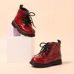 Toddler/Kid Solid Letter Pattern Casual Boots Burgundy