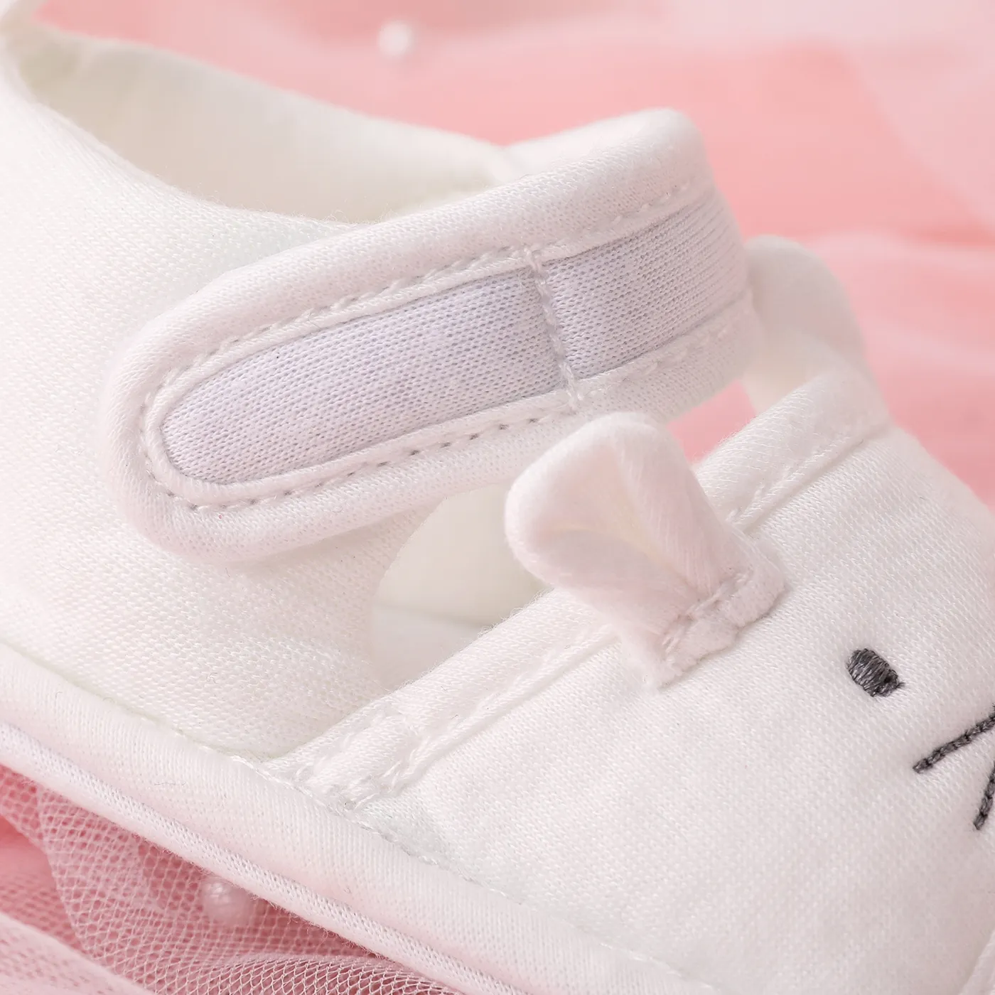 Baby Cute Animal Pattern Velcro Prewalker Shoes White image 3