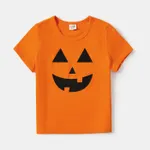 Family Matching Orange Spooky Print Dresses And Tops Sets
 Orange image 6