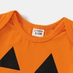 Family Matching Orange Spooky Print Dresses And Tops Sets
 Orange image 3