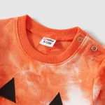 Halloween Family Matching Pumpkin Print Long-sleeve Tie-dyed Sweatshirts  image 2