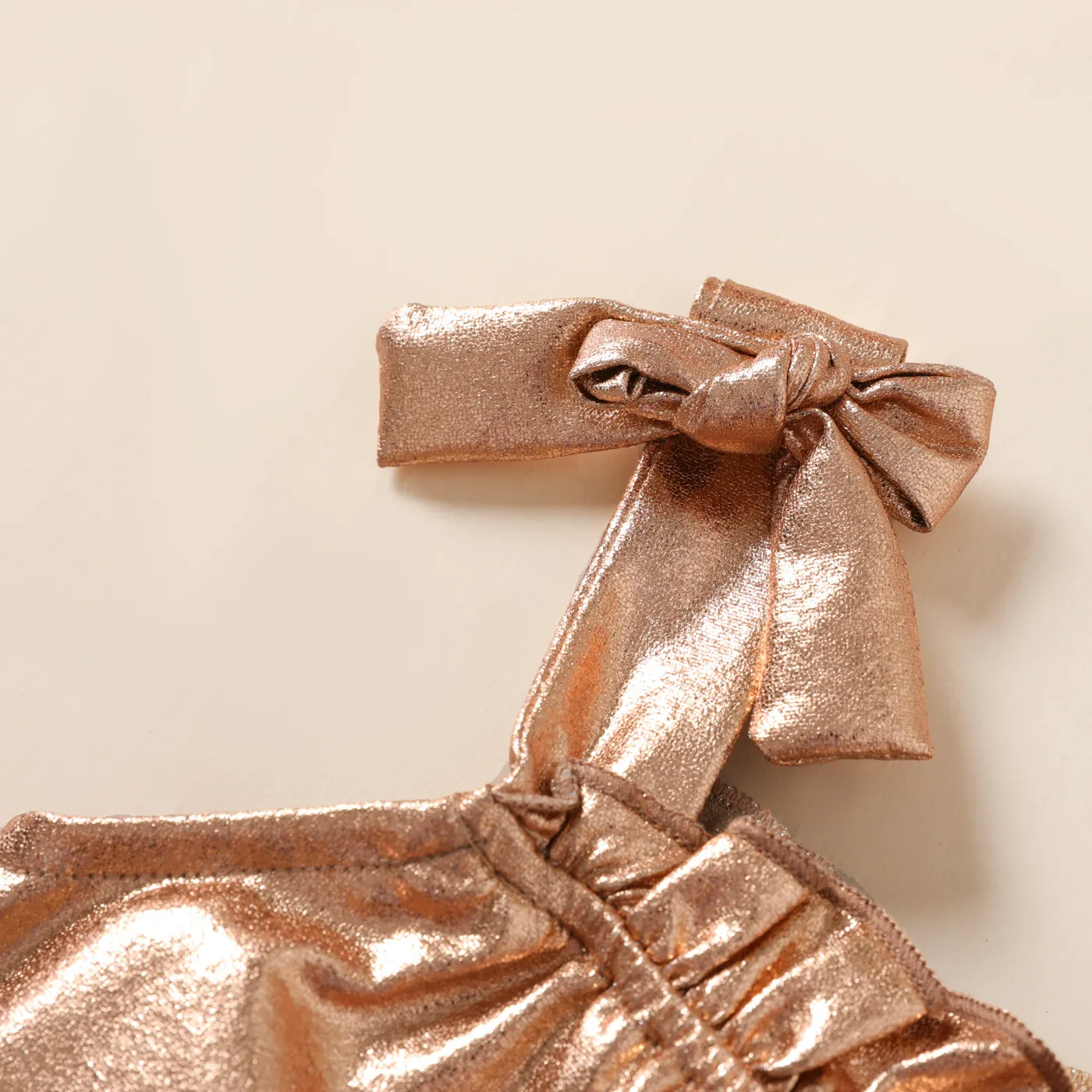 Toddler Girl Gold Ruffled Tank Dress   image 6