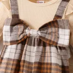 Baby Girl 95% Cotton Ribbed Ruffle Plaid Long-sleeve Jumpsuit   image 2