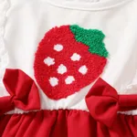Baby Girl Strawberry Embroidery Ruffle Bow Decor Long-sleeve Dress  image 3