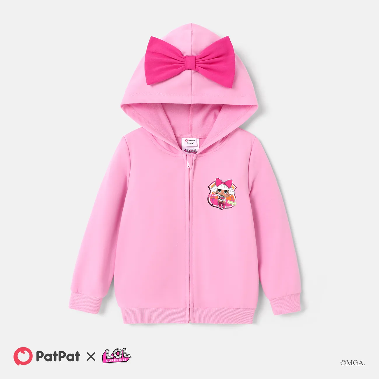 L.O.L. SURPRISE! Toddler Girl Zip Up Long-sleeve Hoodie Pink big image 1