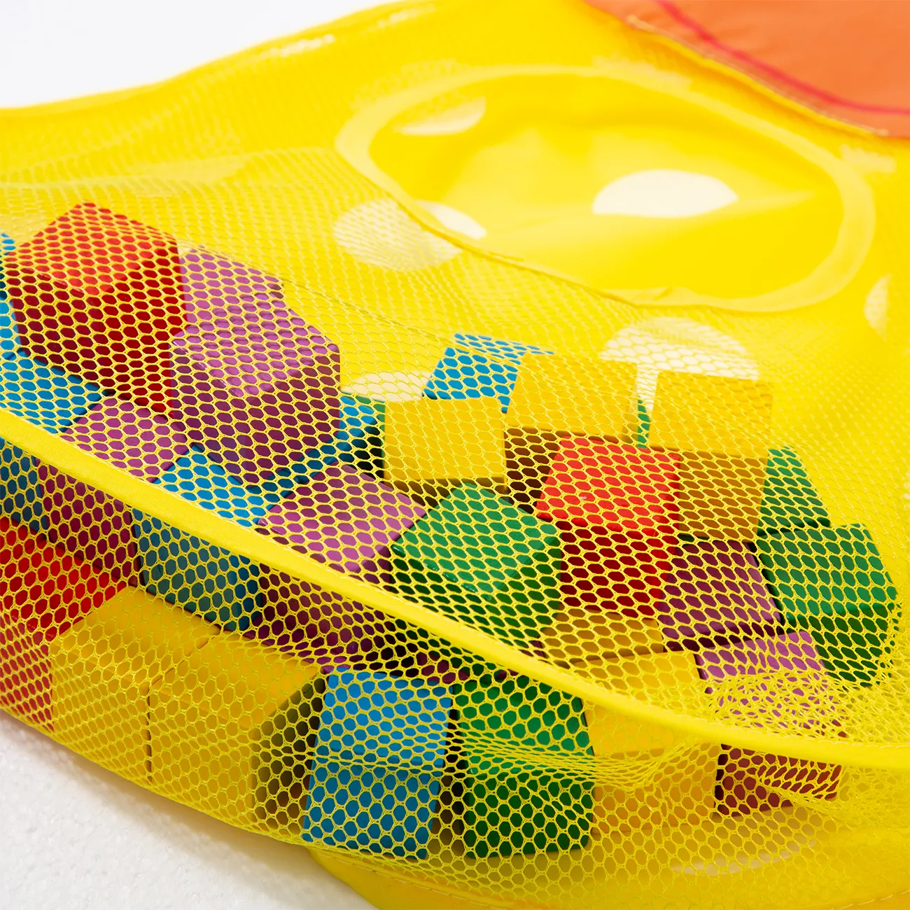 saco de armazenamento de brinquedos de banho de chuveiro de bebê patinho sapinho rede organizador de banheiro Amarelo big image 1