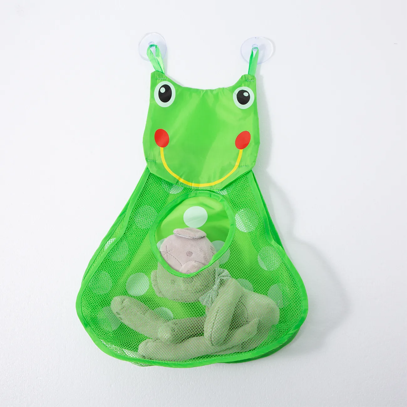saco de armazenamento de brinquedos de banho de chuveiro de bebê patinho sapinho rede organizador de banheiro Verde big image 1
