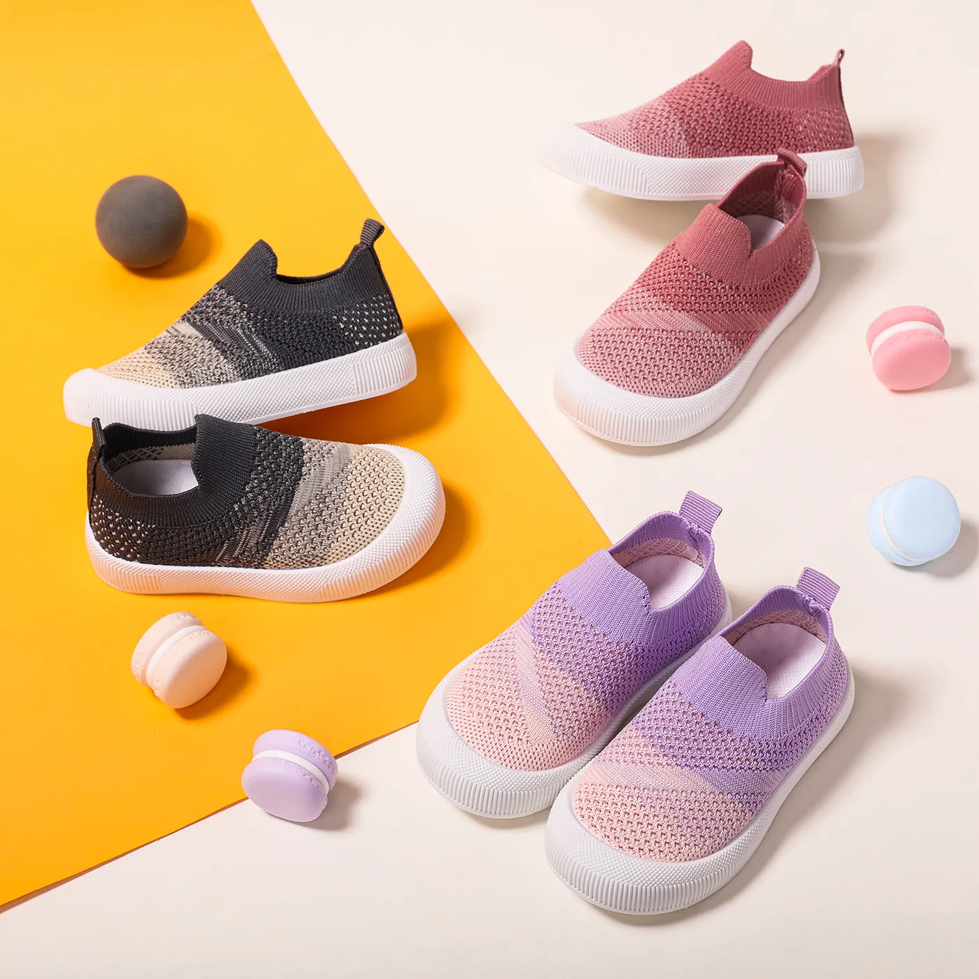 Toddler/Kid Basic Gradient Breathable Sports Shoes Pink image 2