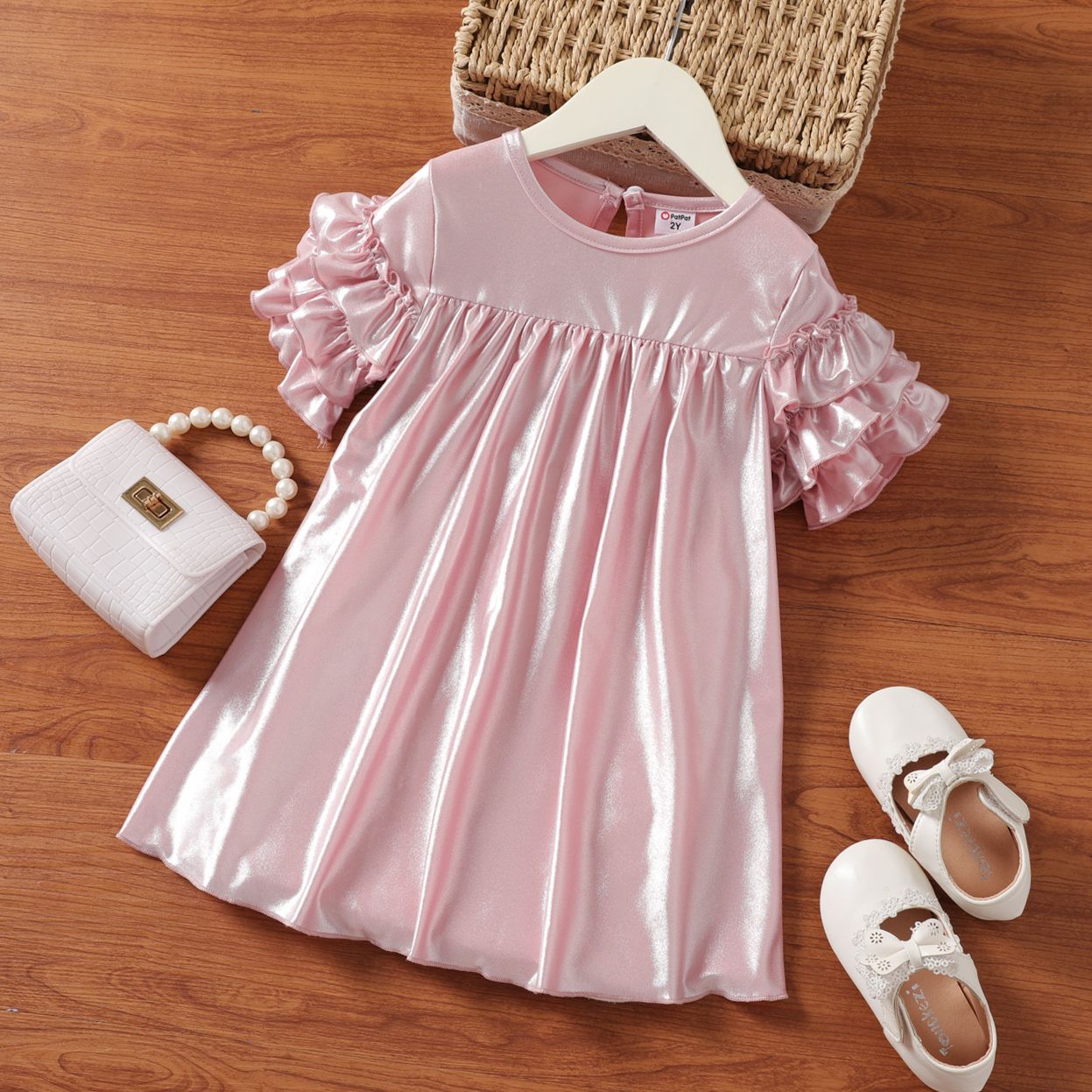 

Toddler Girl Flutter-sleeve Pleated Dress