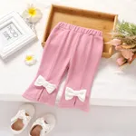 Baby Girl Bow Decor Flared Pants Light Pink