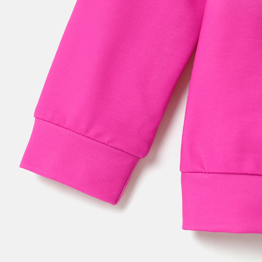 Barbie Kid Girl 2pcs Letter Print Colorblock Long-sleeve Top and Pants Set   big image 3