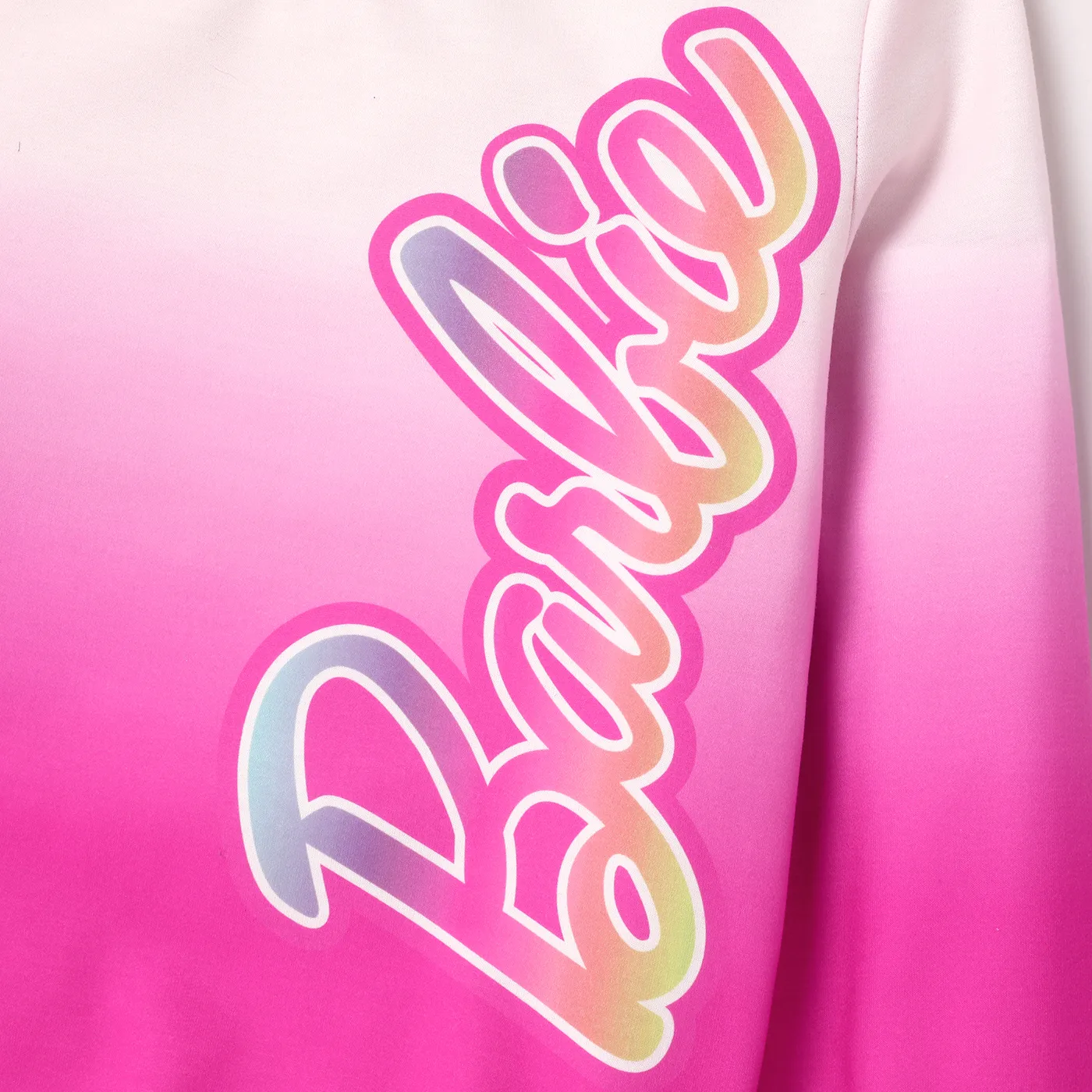 Barbie Kid Girl 2pcs Letter Print Colorblock Long-sleeve Top and Pants Set  PINK-1 image 4