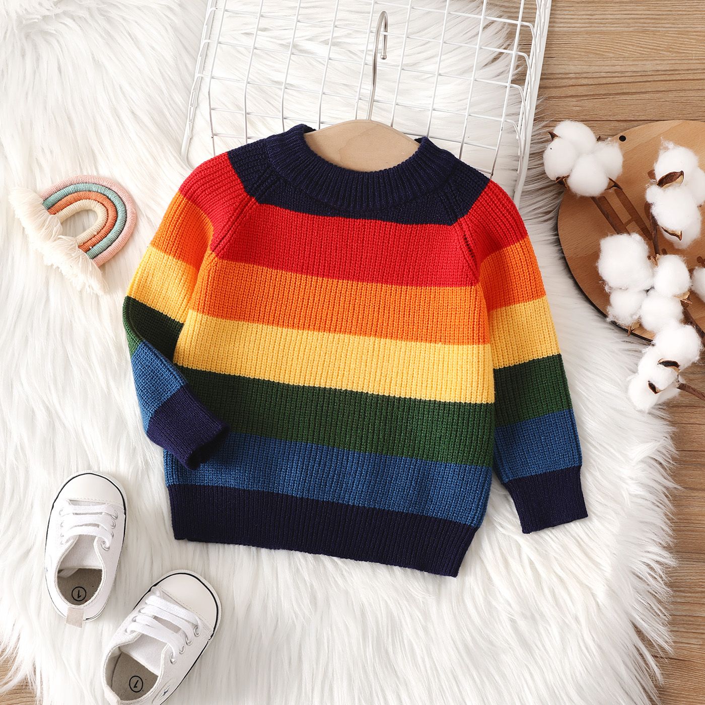 

Baby Boy/Girl Colorful Stripe Long-sleeve Sweater