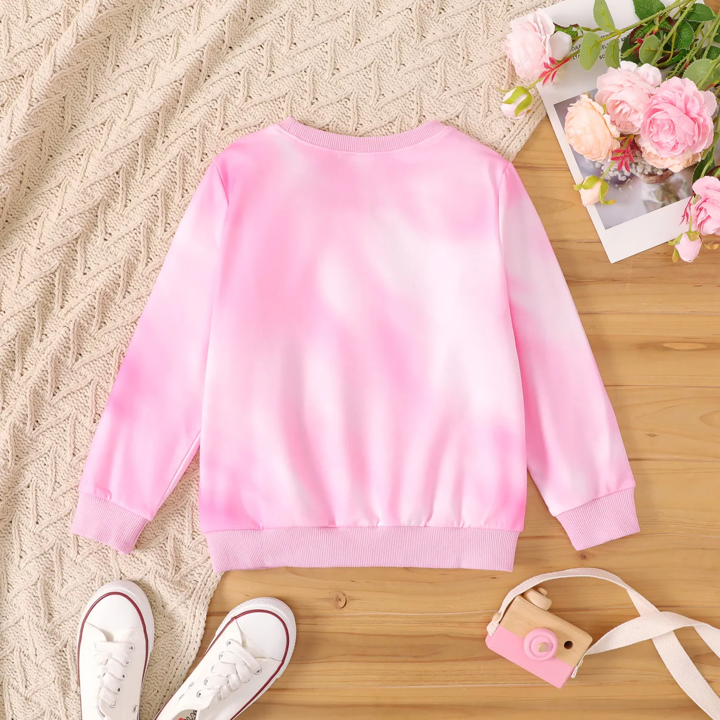 Kids Girl Elephant or Unicorn Print Long-sleeve Pullover Pink image 5
