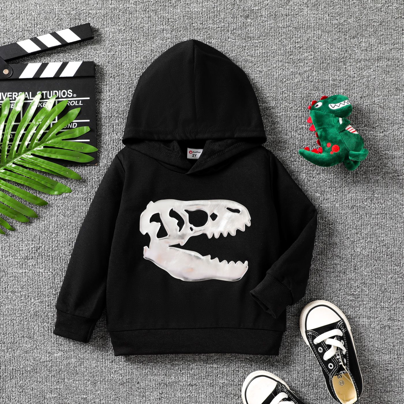 Toddler Boy Dinosaur Pattern Sweatshirt à Manches Longues à Capuche