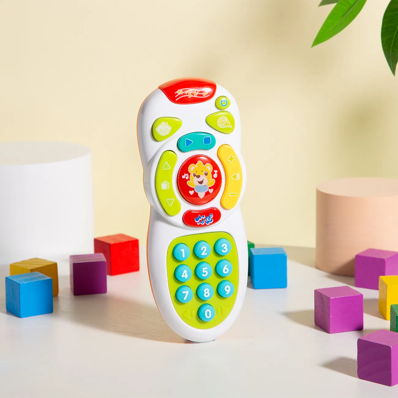Musical TV Remote Control Toy with Light and Sound Early Education Learning Remote Toy Multi-color big image 1