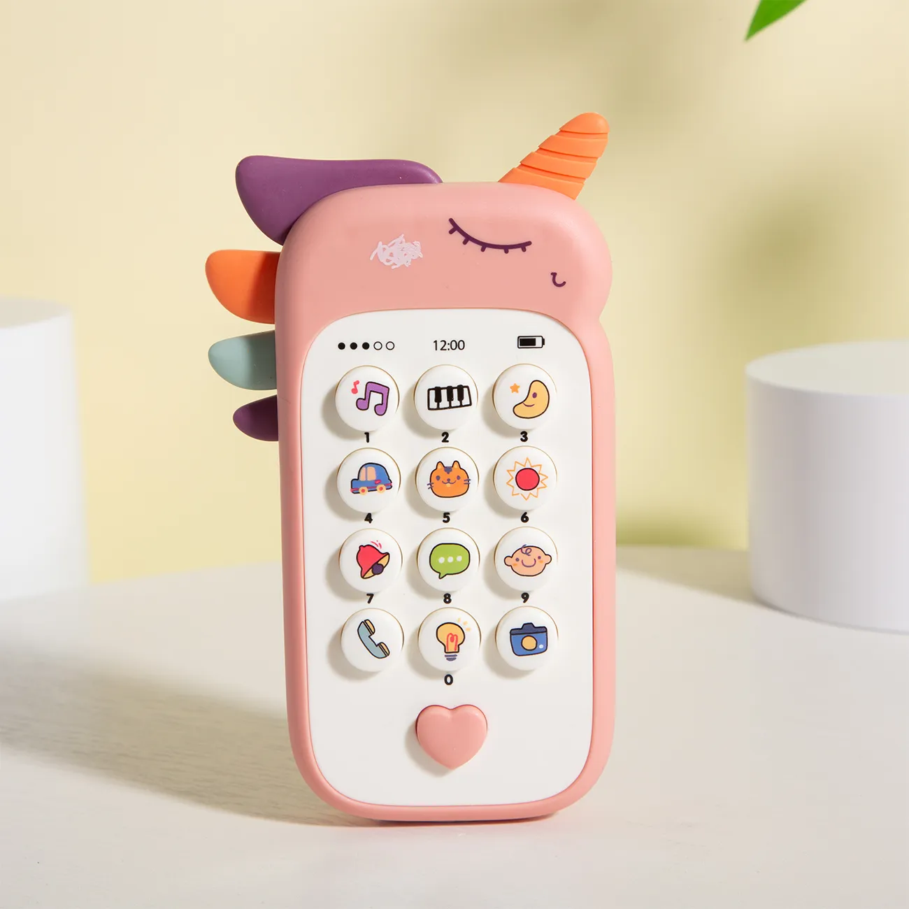 Baby Mobile Phone Toy Learning Interactive Educational Cell Phone Toy Early Education Smartphone Toy with a Variety of Music Sounds Pink big image 1