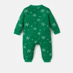 Disney Mickey and Friends Baby Girl/Boy Christmas Character & Snowflake Print Zip Up Long-sleeve Jumpsuit   image 3
