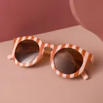 Toddler/Kid Retro Plaid Stripe Sunglasses (With Glasses Case) Pink