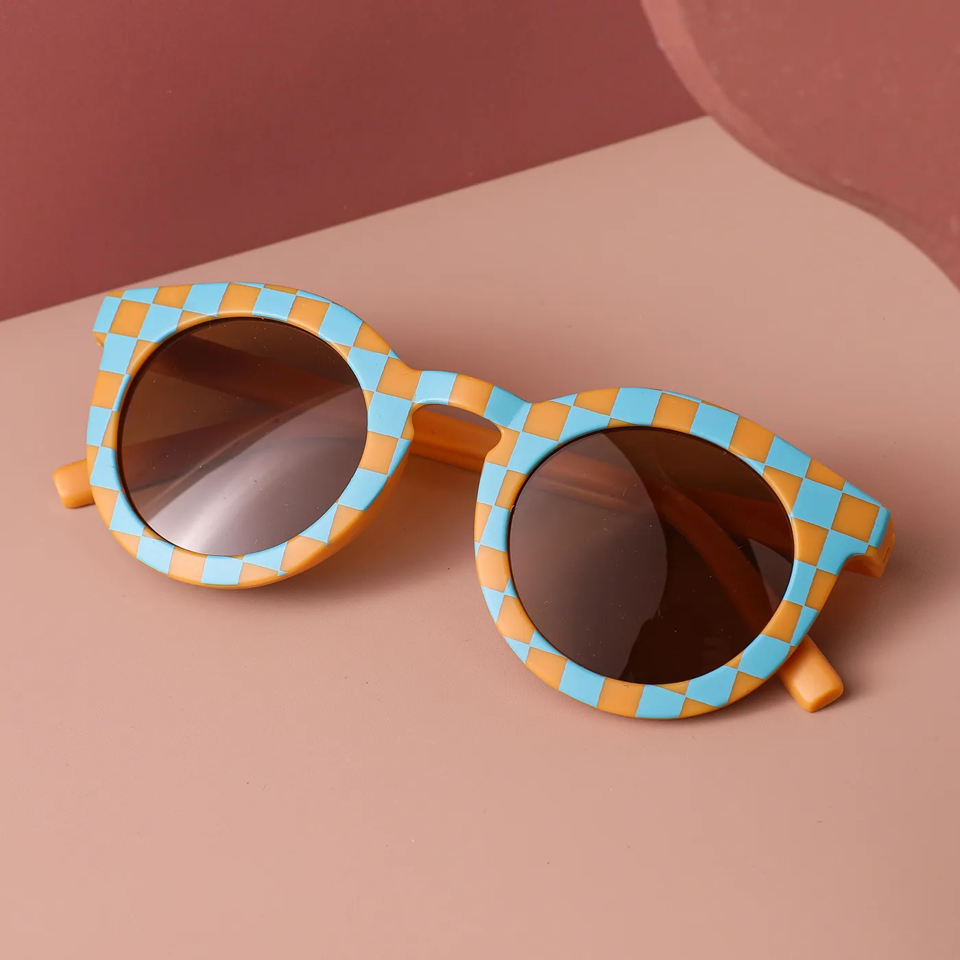Toddler/Kid Retro Plaid Stripe Sunglasses (With Glasses Case) product