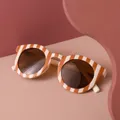 Toddler/Kid Retro Plaid Stripe Sunglasses (With Glasses Case)  image 1