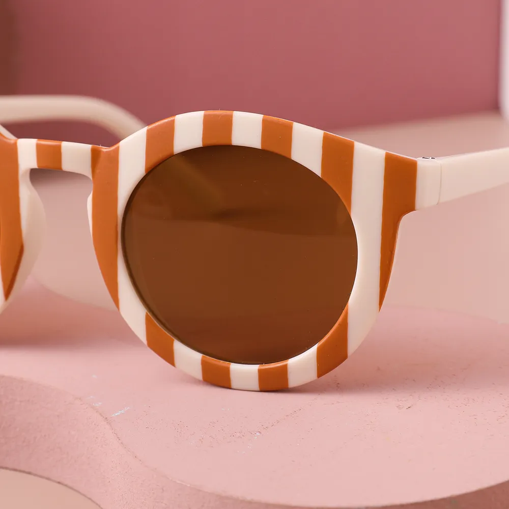 Toddler/Kid Retro Plaid Stripe Sunglasses (With Glasses Case)  big image 4