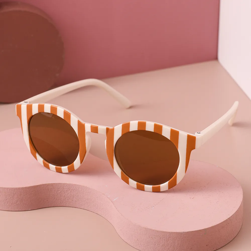 Toddler/Kid Retro Plaid Stripe Sunglasses (With Glasses Case)  big image 2