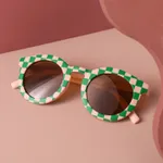 Toddler/Kid Retro Plaid Stripe Sunglasses (With Glasses Case) Green
