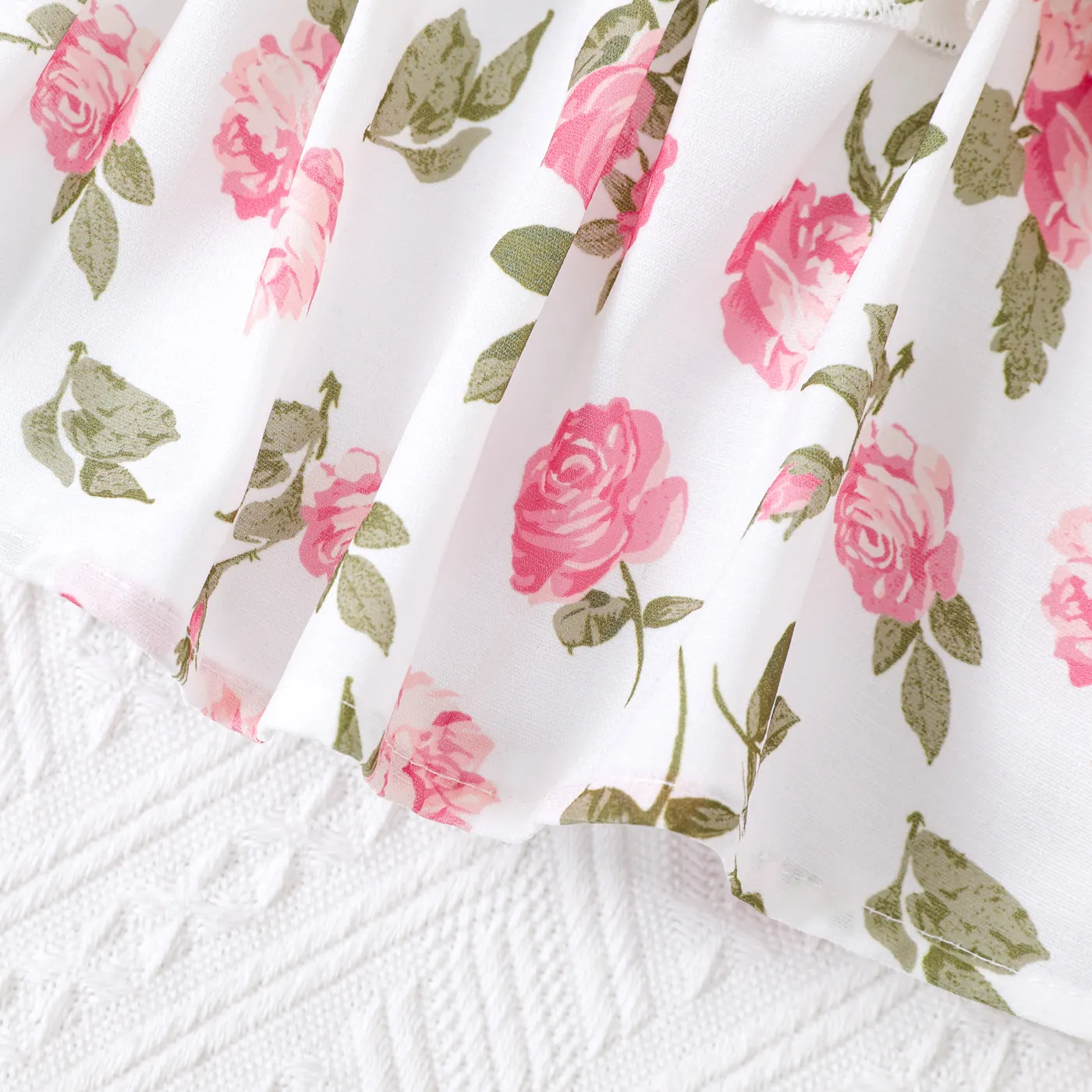 2 unidades Bebé Menina Ponto smock Rosa Elegante Sem mangas Conjunto para bebé Rosa image 5