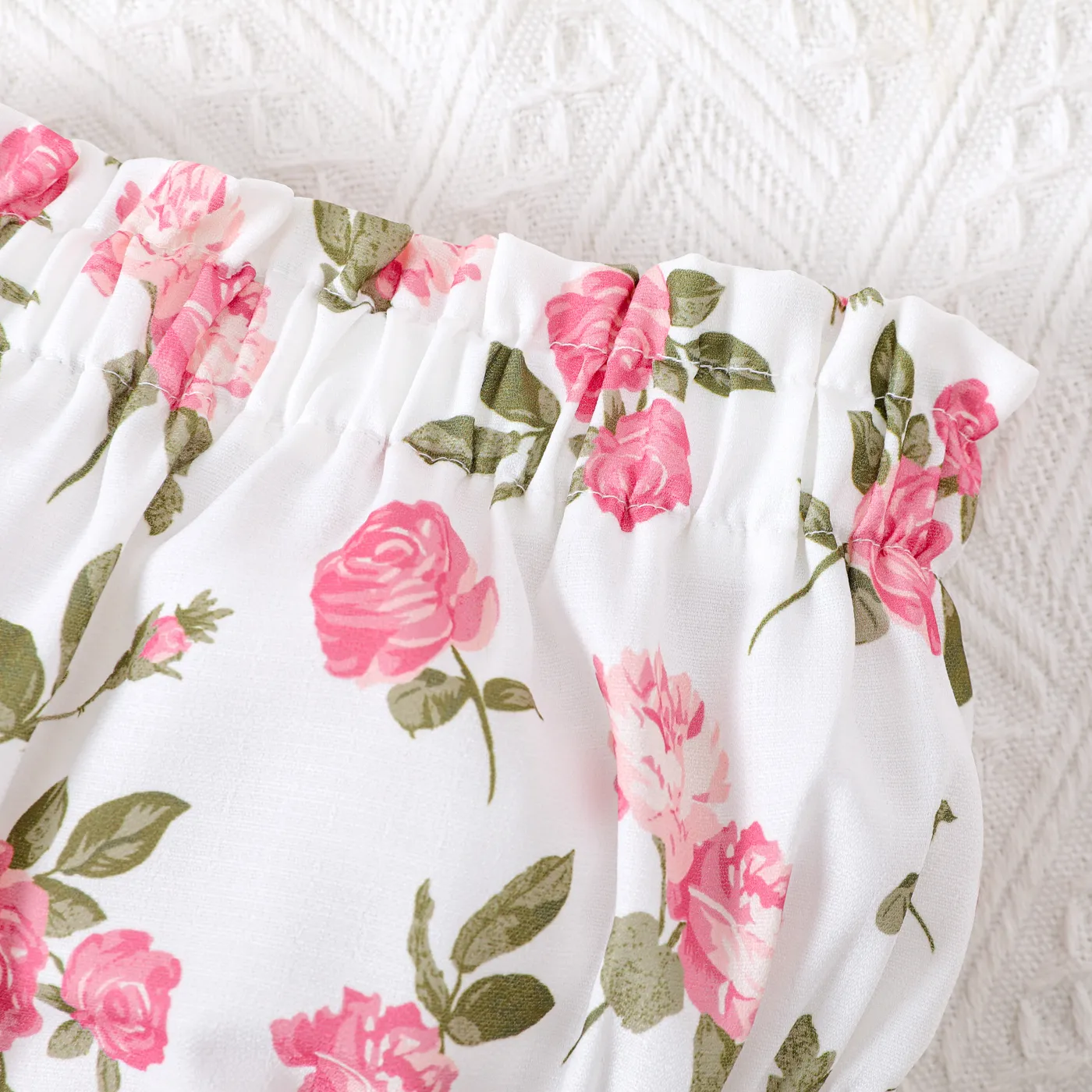 2 unidades Bebé Menina Ponto smock Rosa Elegante Sem mangas Conjunto para bebé Rosa image 4