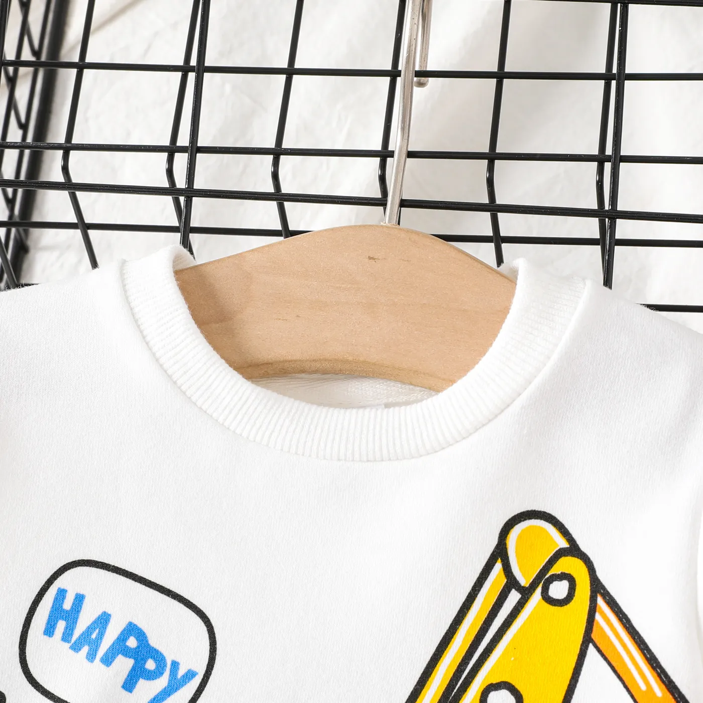 2pcs Baby Boy Vehicle Print Long Sleeve Set White image 3