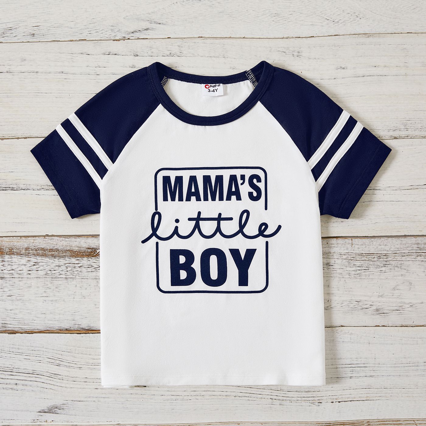 Sibling Matching School Cotton Letters Print Short-sleeve Tops